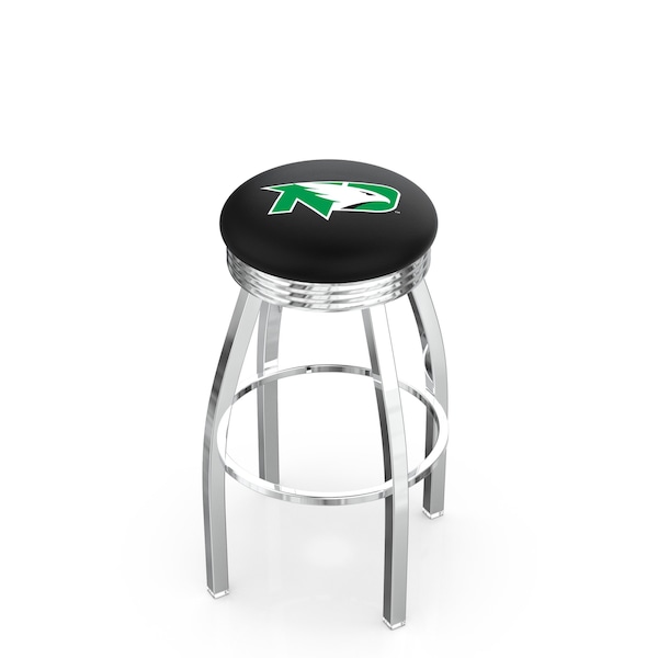 25" Chrome North Dakota Swivel Bar Stool, Accent Ring