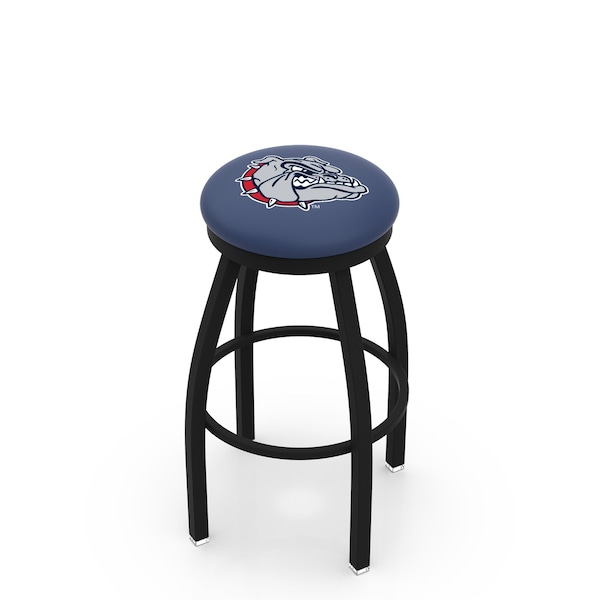 25" Blk Wrinkle Gonzaga Swivel Bar Stool, Accent Ring