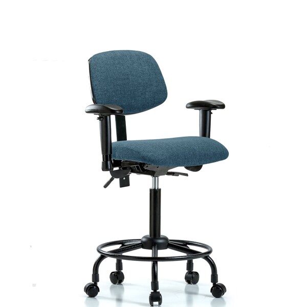 Chair, Fab, Med Bench, RT Tilt AA Cast, Blu, 6-Way Adjustable, 24" to 31" Height, Blue