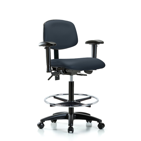 Chair, Fab, Med Bench, Tilt AA CF Cast, Blu, 6-Way Adjustable, 26" to 35" Height, Imperial Blue