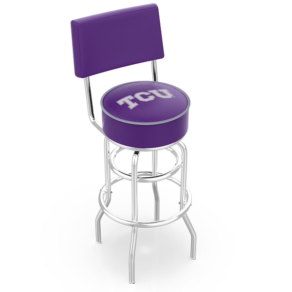 25" Chrome 2-Ring TCU Swivel Bar Stool, Back
