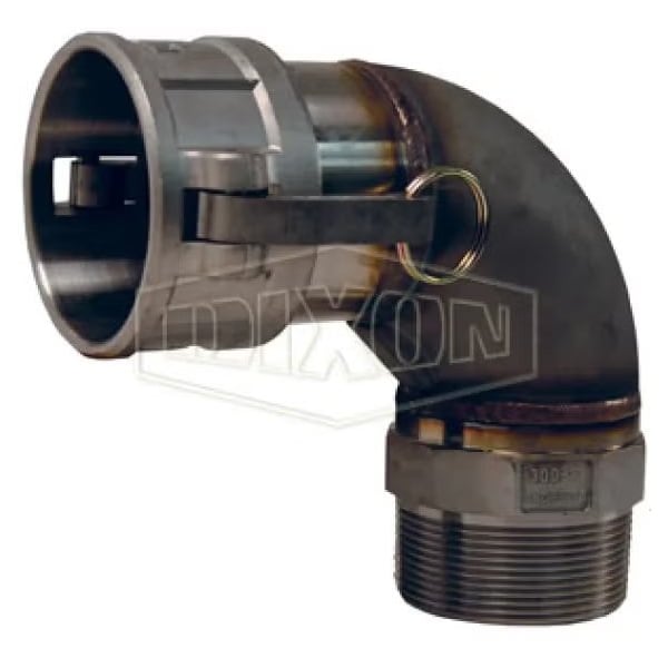Type B 90Deg Cam and Groove Elbow, 3 in, Female Coupler x MNPT, 316 SS, Domestic