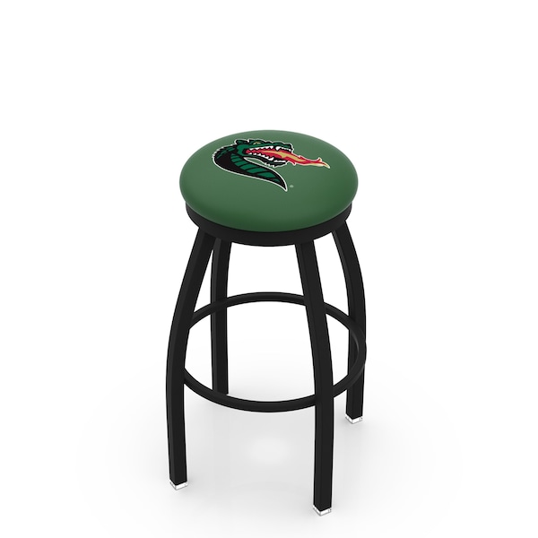 25" Blk Wrinkle UAB Swivel Bar Stool, Accent Ring