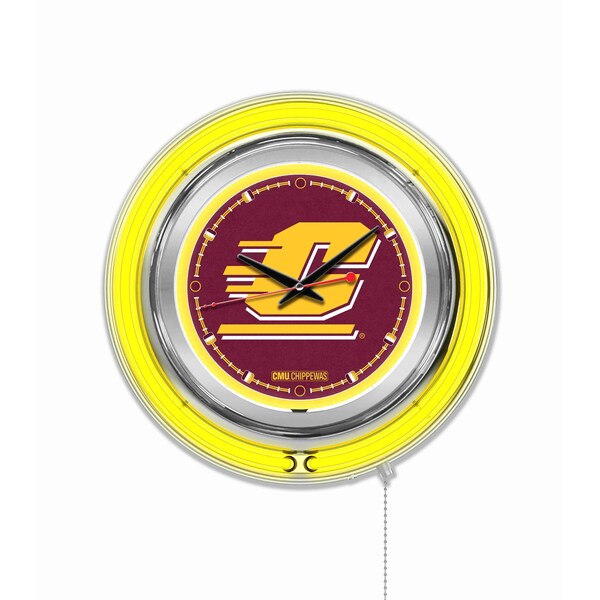 Central Michigan University Double Neon 15" Clock