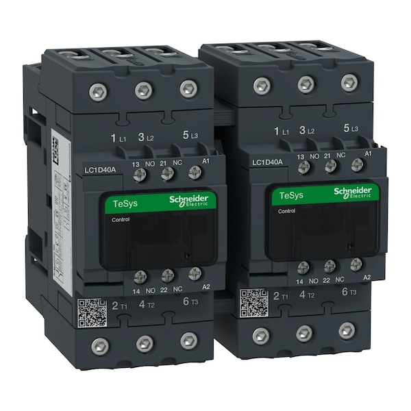 IEC Magnetic Contactor, 1NC/1NO, 110V AC, 3 P, Reversing, Screw Clamp