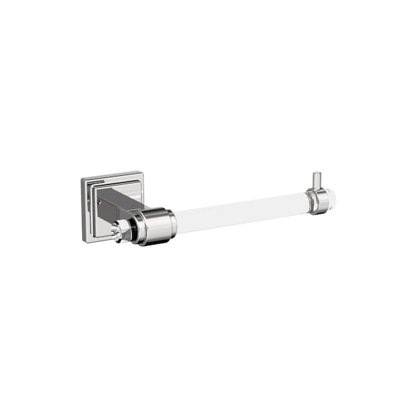 Glacio Clear/Chrome Contemporary Single Post Toilet Paper Holder