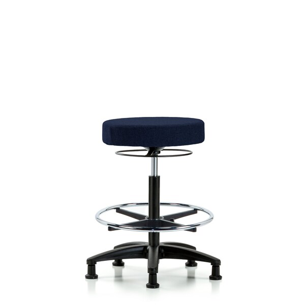 Bench Stool, Hi, Fabric, CF, Glides, Nav
