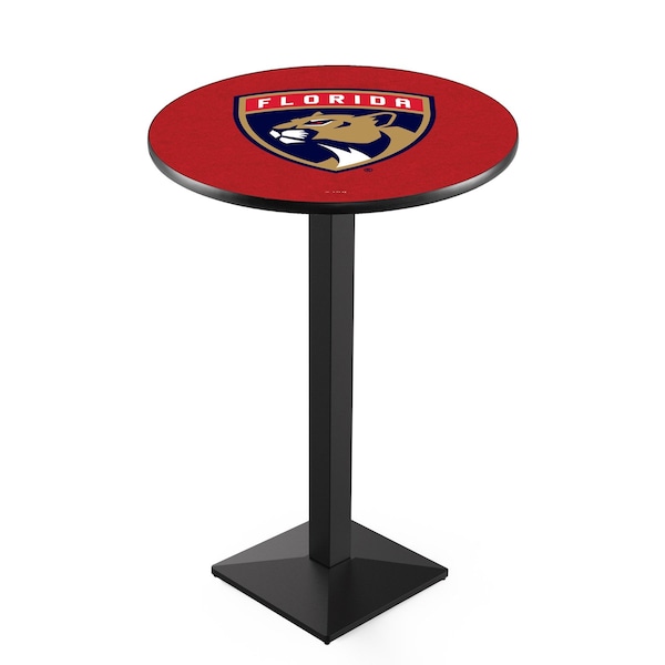 42" Blk Wrinkle Florida Panthers Pub Table, 36" dia. Top