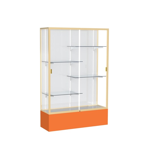 Spirit Floor Display Case 48x72x16, White, Champange