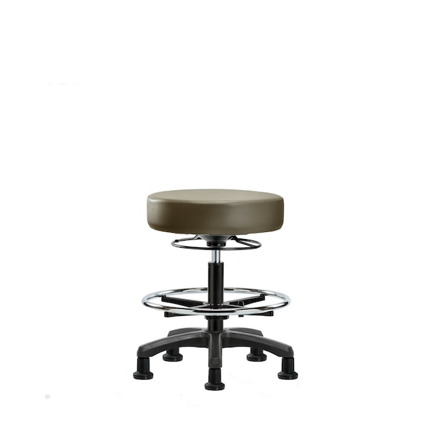 Vinyl Mini-Stool, Med Bench, CF, Glides, Taupe