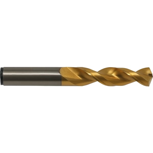 Screw Machine Drill Bit, #7 Size, 135  Degrees Point Angle, Cobalt, TiN Finish, Straight Shank