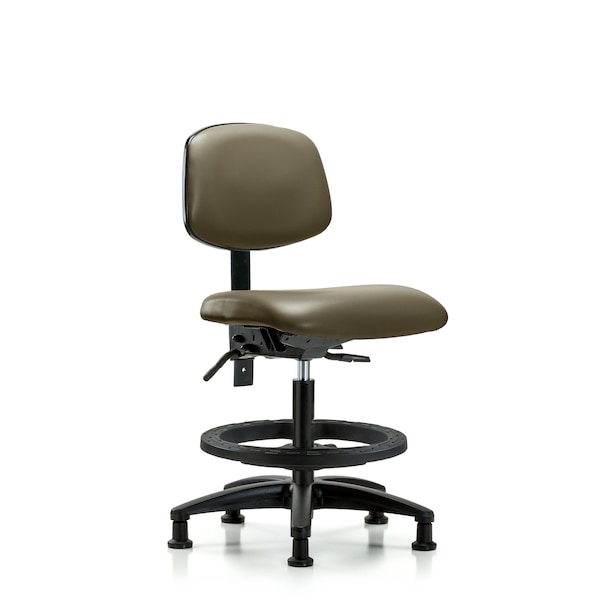 Vinyl Chair, Med Bench, Foot Ring, Glides, Taupe
