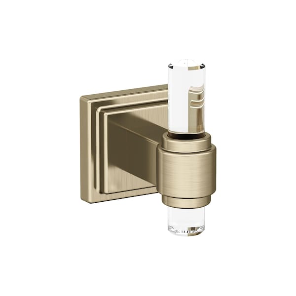 Glacio Clear/Golden Champagne Contemporary Single Robe Hook