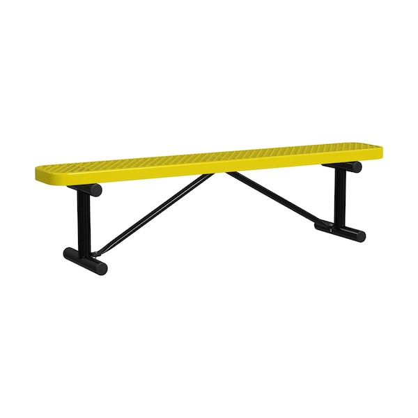Portable, Bench w/o Back, 6ft., Yellow