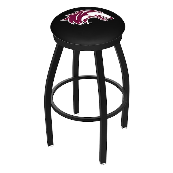 25" Blk Wrinkle Southern Illinois Swivel Bar Stool, Accent Ring