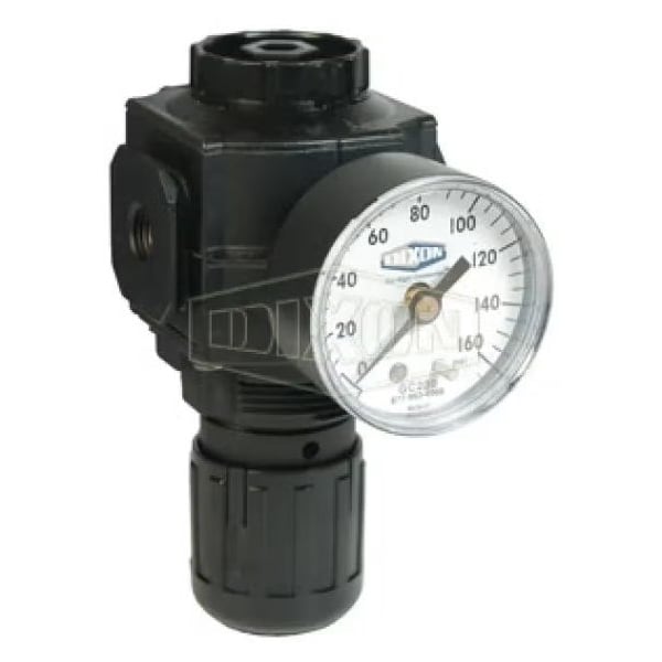 Norgren by Excelon 1 Series Relieving Compact Regulator with GC230 Gauge, 1/4 in PTF, 91 SCFM Flow R