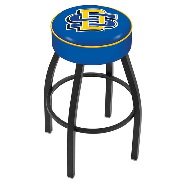 25" South Dakota State Cushion Seat, Blk Wrinkle Base Swivel Bar Stool