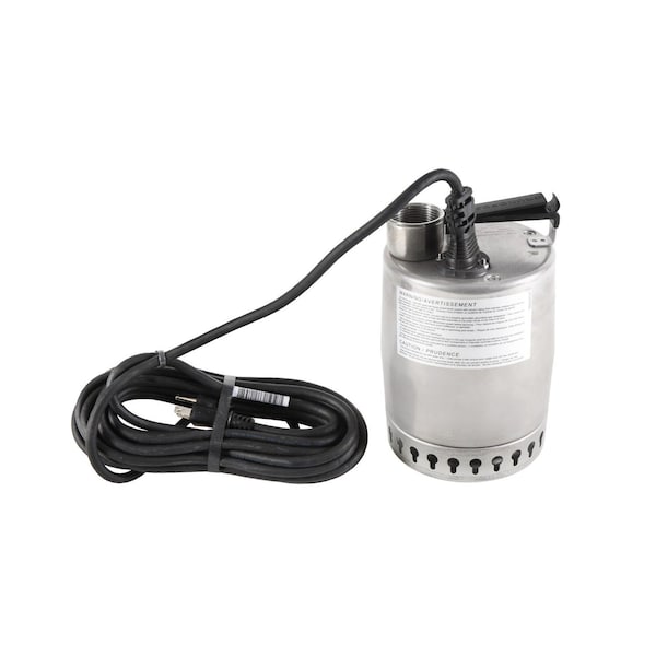 1/3HP SS PUMP W/MAN FLT 25ft