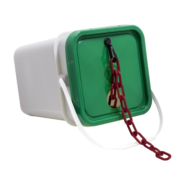 1.5" x 300' Crimson Plastic Safety Chain - Pail