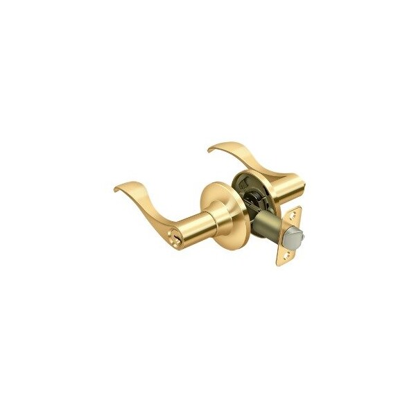 Savanna Home Series Traditional Door Leverset Single Cylinder Left Handed Lifetime Polished Brass