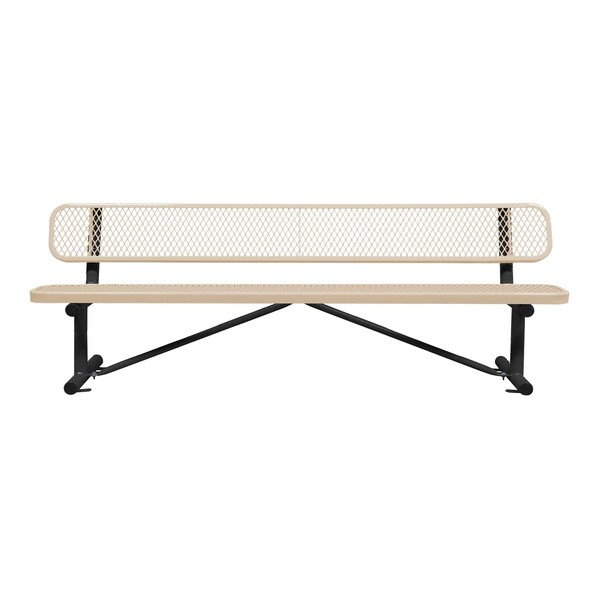 Bench/Back, Surface Mount, 8ft., Beige