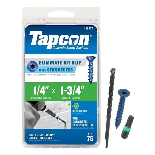 Tapcon Masonry Screw, Climaseal Coated