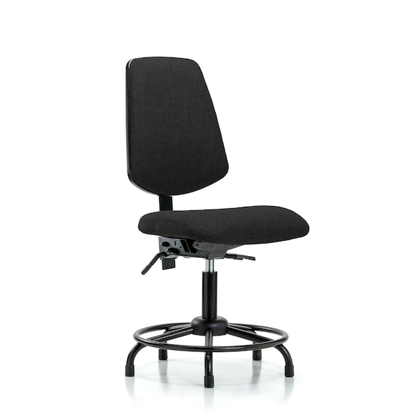 Desk Chair Fab Desk Chair, Med, Bk, RT, Glides, Blk, No Arms, 19" to 24" Height, Fabric, Black