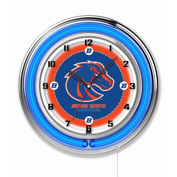 Boise State University Double Neon 19" Clock