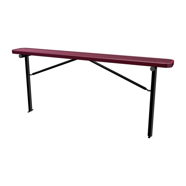 Bench w/oBack, Ingroud Mount, 8ft, Burgundy