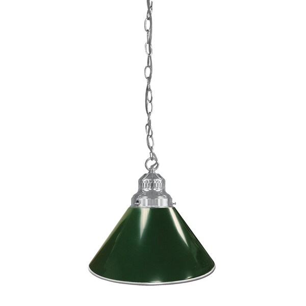 Green Pendant Light, Chrome Fixture