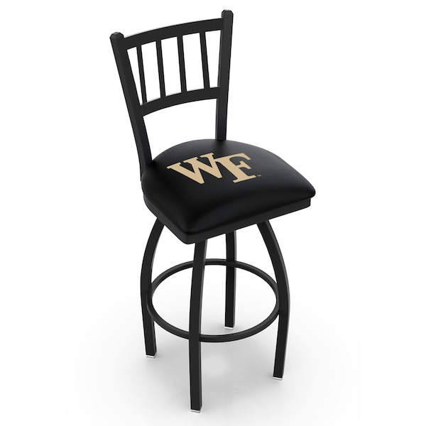 25" Blk Wrinkle Wake Forest Swivel Bar Stool, Jailhouse Back