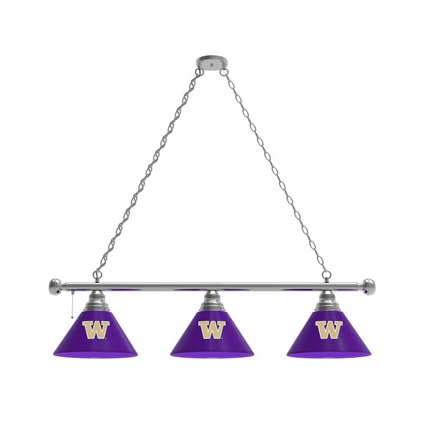 Washington 3 Shade Billiard Light, Chrome Fixture