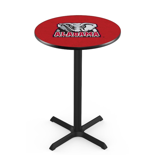 42" Blk Wrinkle Alabama Pub Table, 36" dia. Top