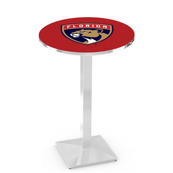 42" Chrome Florida Panthers Pub Table, 36" dia. Top