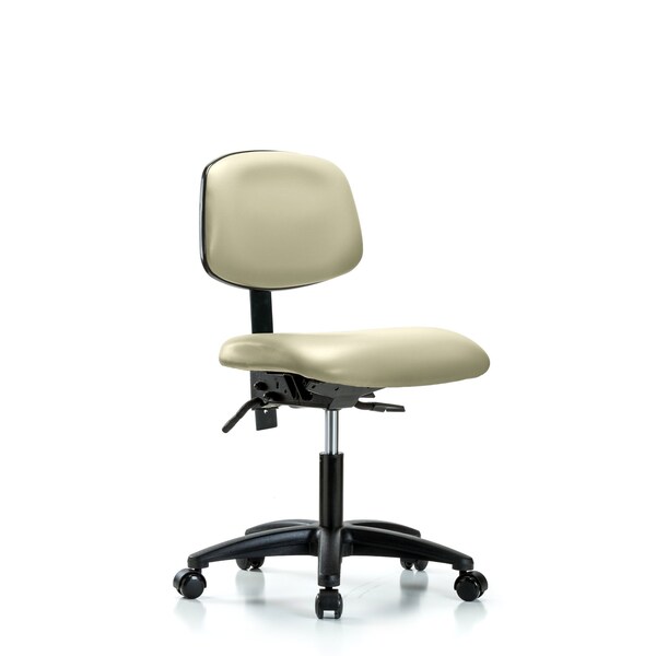 Desk Chair Desk Chair, Vinyl, Casters, Wht, No Arms, 18" to 23" Height, Vinyl, Adobe White