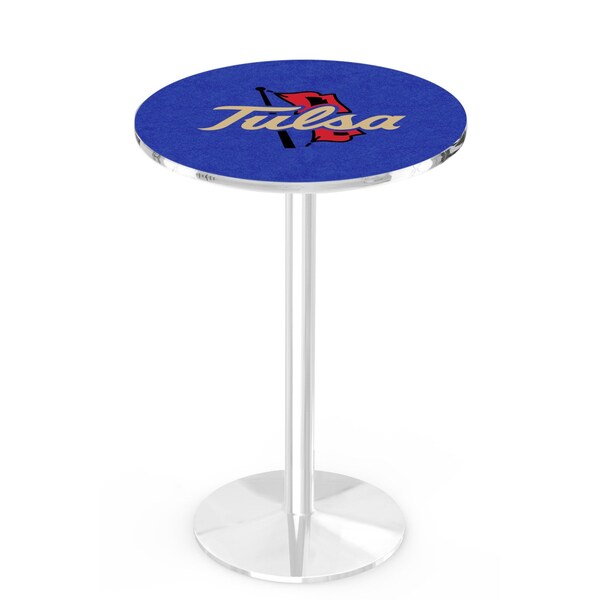 36" Chrome Tulsa Pub Table, 36" dia. Top