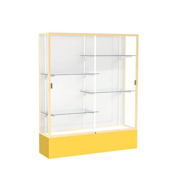 Spirit Floor Display Case 60x72x16, White, Champange