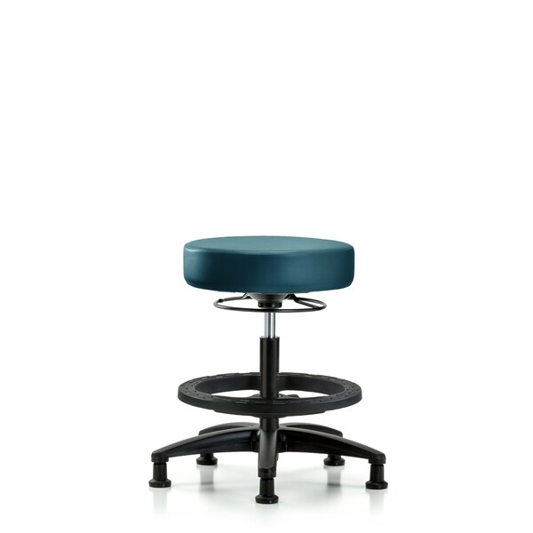 Vinyl Stool, Med Bench, Foot Ring, Glides, Royal