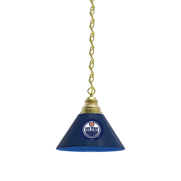Edmonton Oilers Pendant Light, Brass Fixture