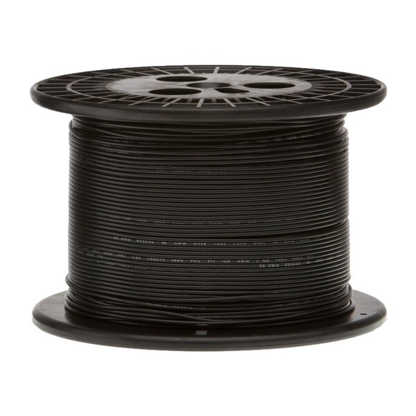 24 AWG Gauge UL1061 Stranded Hook Up Wire, 300V, 0044 Diameter, Black, 1000 ft Length