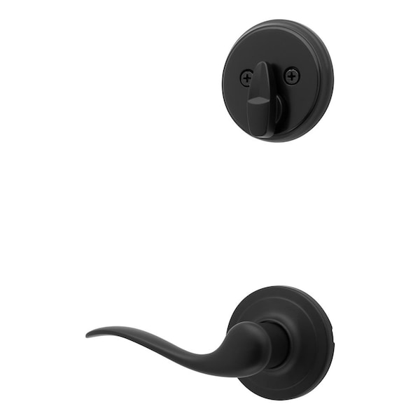 Left Hand Single Cylinder Interior Tustin Lever Trim Matte Black Finish