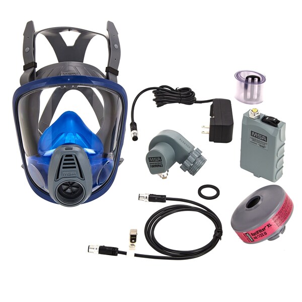 PAPR System, Advantage 3100, Full Facepiece, Rubber Head Harness, Black, Large