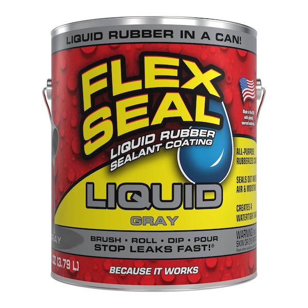 Flex Seal Liquid 1 gallon Gray, 1 gal, Gray, Rubber Base