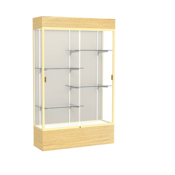 Lighted Floor Display Case 48x80x16, Plaque
