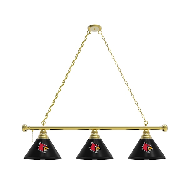 Louisville 3 Shade Billiard Light, Brass Fixture