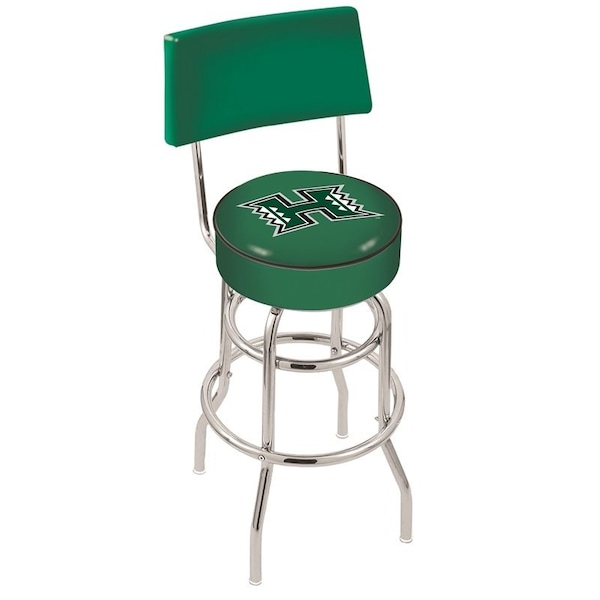 25" Chrome 2-Ring Hawaii Swivel Bar Stool, Back