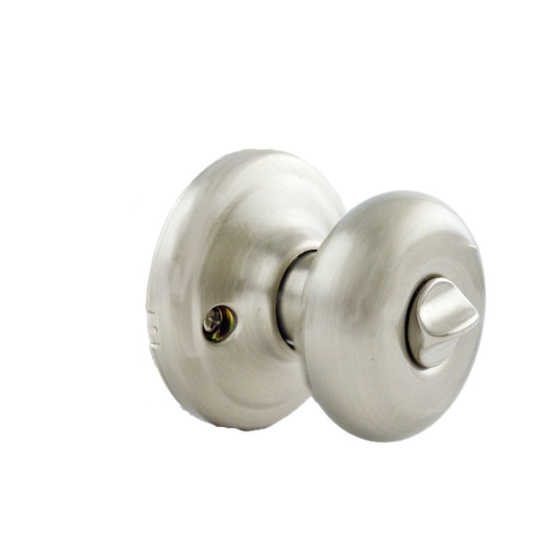 Hancock Knob Entry Door Lock SmartKey with New Chassis with 6AL Latch and RCS Strike Satin Nickel Fi