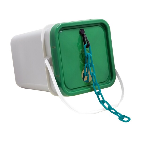 1.5" x 300' Turquoise Plastic Safety Chain - Pail