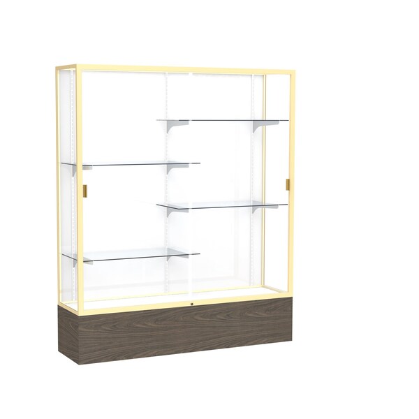 Floor Display Case 60x72x16, White, Champange