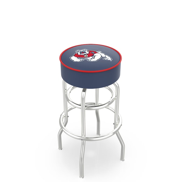 25" Fresno State Cushion Seat, 2-Ring Chrome Swivel Bar Stool